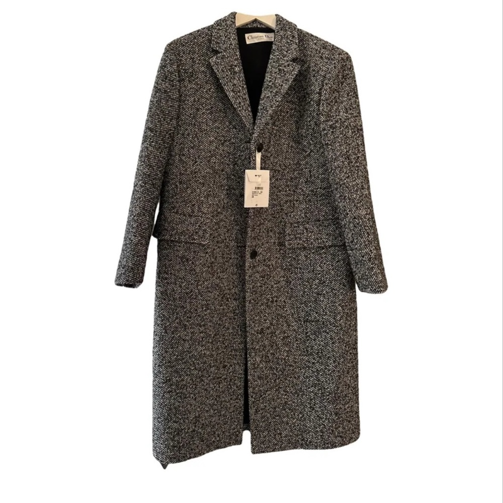 Dior Black and White Tweed Coat